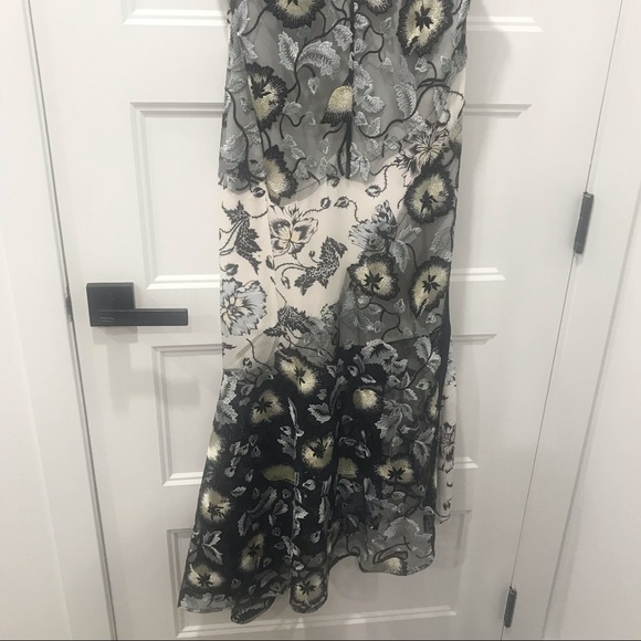 Authentic Self Portrait Nivienne Blue White Black Floral Lace Dress - Picture 5 of 12